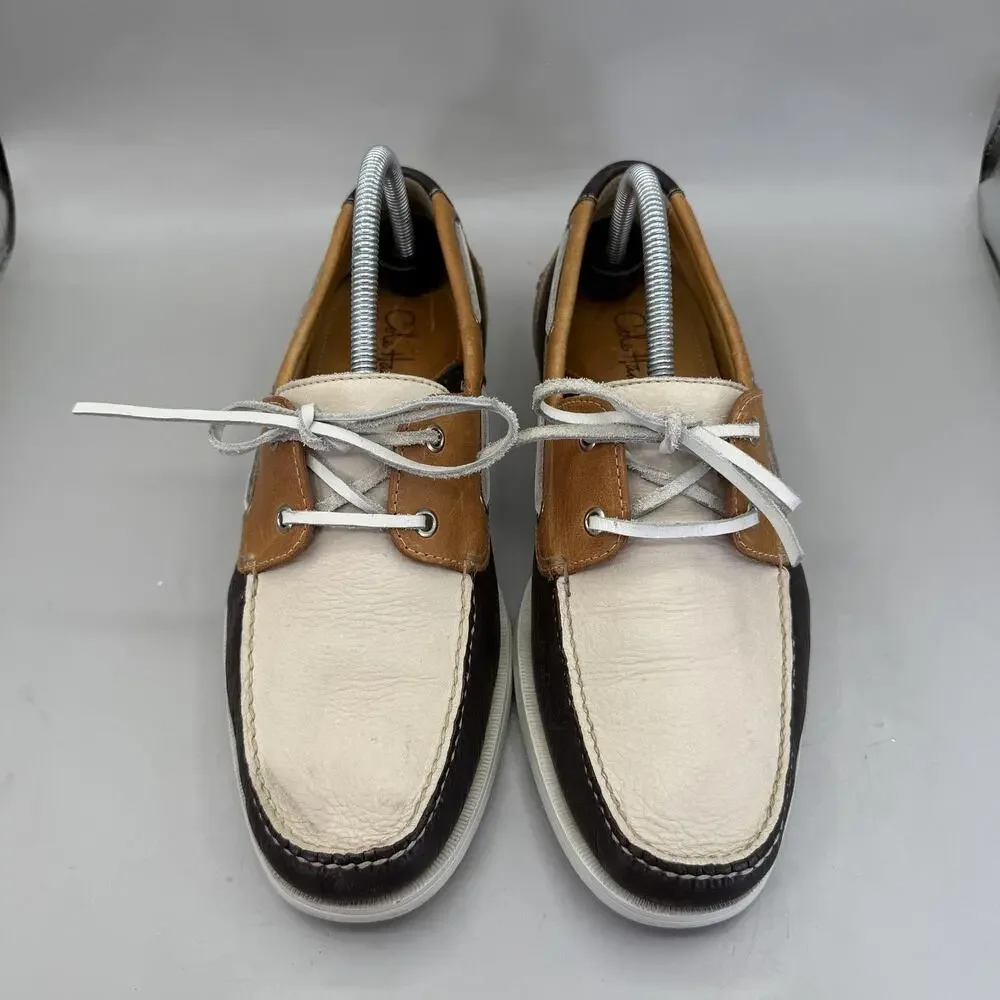 Cole Haan NikeAir Boat Shoes Mens Size 9 Brown Tan White Casual Leather C06340